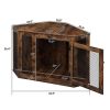 Dog Crate, Lockable Doors, Wood and Mesh, Small/Medium Dogs, Side End Table, CORNER
