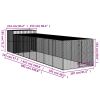 Dog House with Run 7' x 3.38' x 5.94' Galvanized Steel