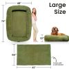 Extra Large Dog Share Bed, 72"x48"x10" Washable Floor Beds Large Sized Dog, Blanket and 4 Storage Pockets