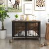 Dog Crate for Large/Medium Dog, 2 Doors, Furniture-Style Wooden