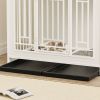 Dog Crate for Large/Medium Dogs,  Wooden, w/ Divider, Double Doors, w/ Storage Shelf, Furnityre-Style