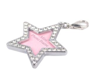 Dog ID Tags Star Shape Rhinestone Writable Name Telephone