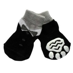 Dog Socks Knitted Paw Protection, Black Suit, 4 Pcs