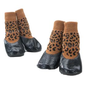 Dog Socks Pet Socks Dog Waterproof Coated Socks Paw Protective Socks, 4#