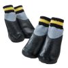 Dog Knitted Socks Waterproof Coated Paw Protective Socks, Black Grey 4 Pcs