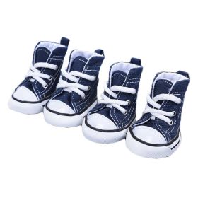 Dog Canvas Boots 4 Pcs Shoes Casual Canvas Shoes, 5# Blue