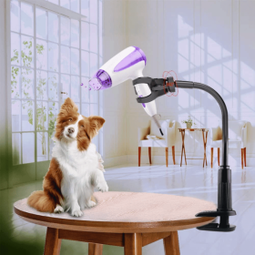 Dog Grooming Hair Dryer Hands-Free w/ Aluminum Alloy Gooseneck Clip Holder