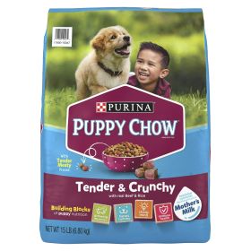 Puppy Food  Purina Puppy Chow High Protein Dry Tender & Crunchy With Real Beef 15 lb Bag