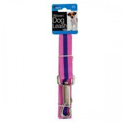 Dog Leash Fashion Pink Woven Nylon (pack of 12)