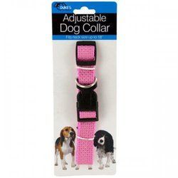 Dog Collar Fashion Pink Adjustable Nylon (pack of 24)