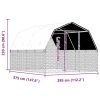 Dog Pen with Roof and Door Silver Galvanized Steel