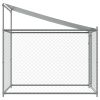 Dog Pen with Roof and Door Gray 6.6'x6.6'x6.6' Galvanized Steel