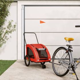 Dog Bike Trailer Orange and Gray Oxford Fabric and Iron
