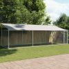 Dog Kennel with Roof and Door - Outdoor Pen