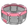Pet Playpen 45" Portable Foldable and Fence with Eight Panels Pink