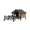 Dog House with Porch, Large Wooden Cabin Style