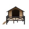 Dog House with Porch, Large Wooden Cabin Style