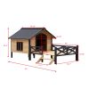 Dog House with Porch, Large Wooden Cabin Style