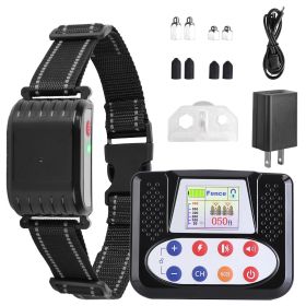 Dog Wireless Fence Remote Training Collar with 0-9 Levels Beep Vibration Shock Mode 4 Channels