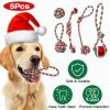 Dogs Training Teething 5Pcs Christmas Dog Rope Chew Toys Interactive or Puppy Small Medium Aggressive Chewers