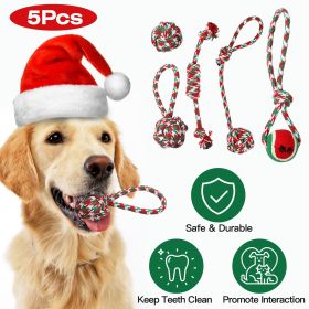 Dogs Training Teething 5Pcs Christmas Dog Rope Chew Toys Interactive or Puppy Small Medium Aggressive Chewers