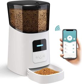 Dog Feeder with Programmable Meals and Portions. 6L Auto Dry Food Dispenser with App Control; WiFi Enable; Voice Recorder