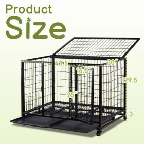 Dog Crate, Heavy Duty Metal Kennel for Medium to Large Dogs