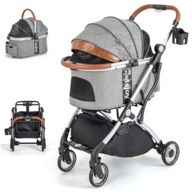 Dog Stroller with Removable Waterproof Cover, Foldable