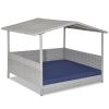 Dog House with Waterproof Roof and Washable Cushion Cover