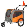 Dog Bike Trailer, Supports up to 66 lbs, 2-in-1 Stroller Carrier, Folding Cart