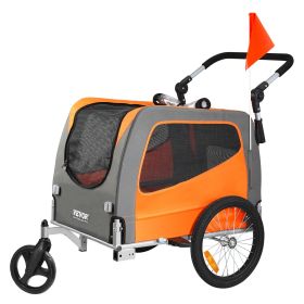 Dog Bike Trailer, Supports up to 66 lbs, 2-in-1 Stroller Carrier, Folding Cart