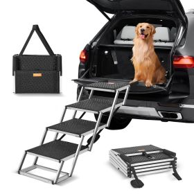 Dog Stair for Cars 4-step Folding Steps Aluminum Loads up to 150 lbs