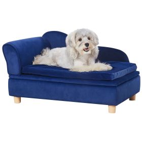 Dog Sofa Couch for Medium-Sized Dogs Soft Velvety 81 lbs Loading Blue