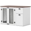 Dog Crate, Furniture-style, Side Table, 2-Door, w/ Drawer