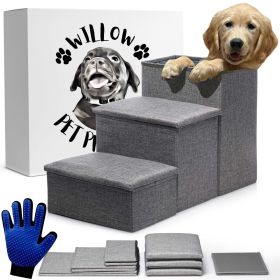 Dog Stairs for High Beds or Couch Foldable With Storage Small Dogs Medium Dogs