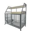 Dog crate with storage rack, drawers and stainless steel food and water basins