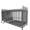 Dog crate with storage rack, drawers with stainless steel food and water basin