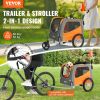 Dog Bike Trailer, Supports up to 66 lbs, 2-in-1 Stroller Carrier, Folding Cart