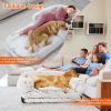 Human Size Dog Bed With Pillow Blanket Flurry Plush Napping Human-Sized Dog Bed