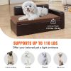 Dog Couch for Medium-Sized Dogs and Cats, Soft Leather Sofa Bed, 110 lbs Loading