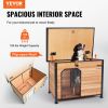 Dog House, Waterproof Insulated with Elevated Floor, Outdoor Iron Frame, Open Roof, for Medium to Large Dogs