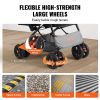 Dog Stroller, 4 Wheels Rotate w/ Brakes, 44 lbs Weight Capacity, Puppy Stroller with Reversible Handlebar, Storage Basket and Zipper