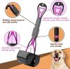 Dog Pooper Scooper 23"; Pink Mini Portable Pooper Scooper for Dogs Plastic Durable Foldable