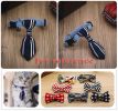 Dog Neck Tie Collar Adjustable Deep Blue Stripe Decorative 6-11 Inches