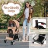 Dog Stroller with Storage Basket and Adjustable Canopy