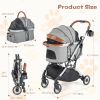 Dog Stroller with Removable Waterproof Cover, Foldable