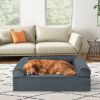 Dog Bed Orthopedic Memory Foam with Headrest for Large Dogs