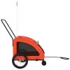 Dog Bike Trailer Orange and Gray Oxford Fabric and Iron
