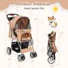 Dog Stroller with Storage Basket and Adjustable Canopy
