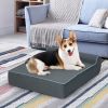 Dog Bed Orthopedic with Headrest and Removable Washable Cover
